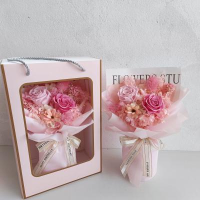 KC-B-014 Pink rose preserved roses bouquets