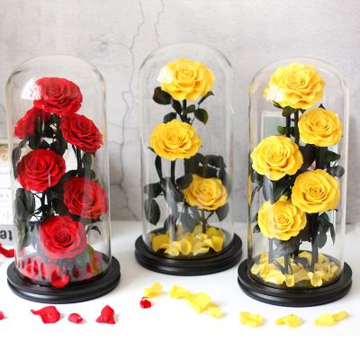 Valentine's Day Six Roses Forever Love Glass Cover