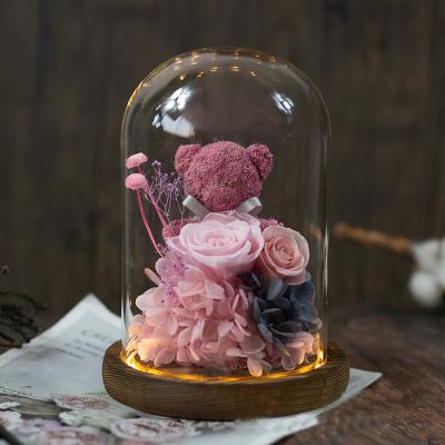 Cute Bear Forever Flower With Light