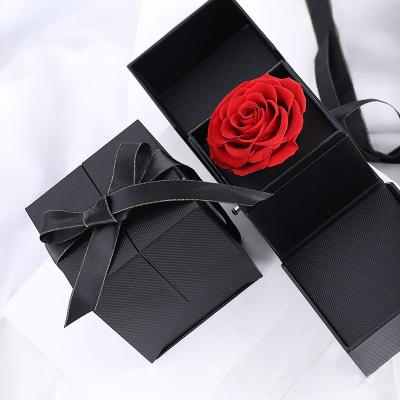 Preserved Single Rose Double Door Jewelry Box 