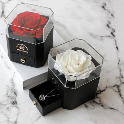 Eternal Rose Octagonal Drawer Jewelry Box 