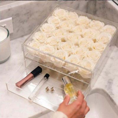 16PCS Preserved Roses With Drawer Storage Box