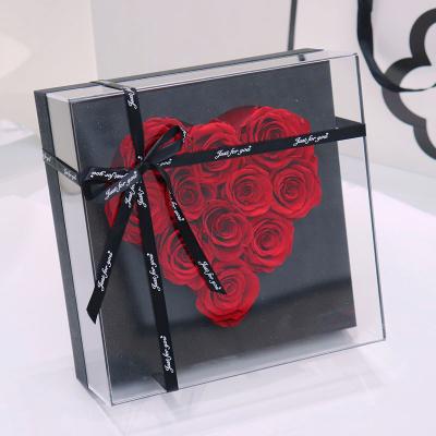 Small Angel Heart Eternal Roses Heart Shaped Flowers Box 