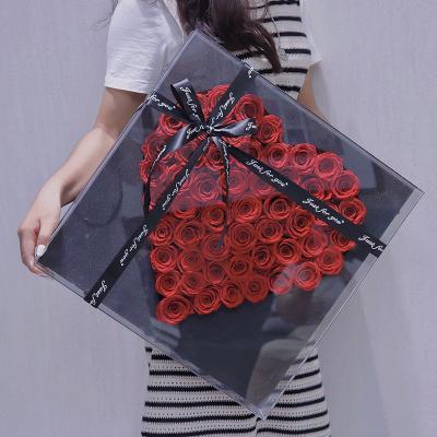 Big Angel Heart Eternal Roses Heart Shaped Flowers Box