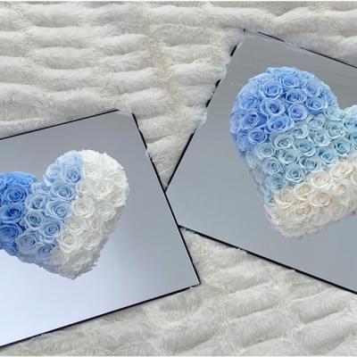 Forever Eternal Flower Mirror Box Heart Shaped Eternal Roses