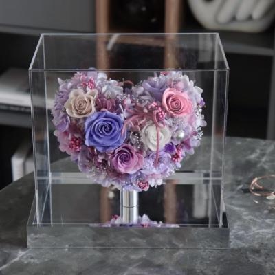 Eternal Hydrangea Love Heart Shaped Preserved Roses Birthday Gifts 