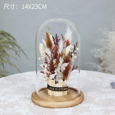 007 Dried Flower Glass Cover Micro Landscape