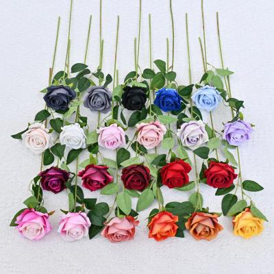 30cm 50cm Simulated single pearl velvet rose with stem