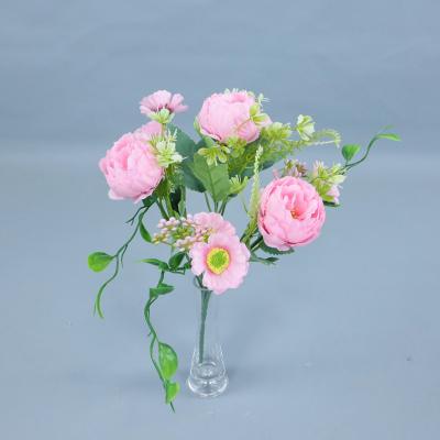 Simulated 7-head peony bouquet