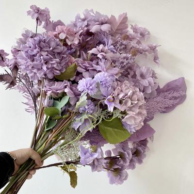 Artificial Purple Series Wedding Flowers 28 Kinds Materials Hall Layout Simulation Flower Wedding Road Guide Flower Arrangement High Ceiling Silk Flower 