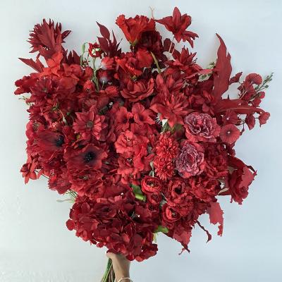 Artificial Red Series Wedding Flowers 39 Kinds Materials Hall Layout Simulation Flower Wedding Road Guide Flower Arrangement High Ceiling Silk Flower 