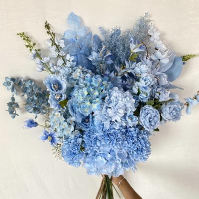 Artificial Light Blue Series Wedding Flowers 23 Kinds Materials Hall Layout Simulation Flower Wedding Road Guide Flower Arrangement High Ceiling Silk Flower