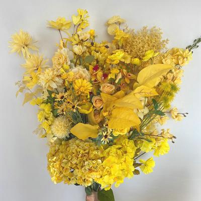 Artificial Yellow Series Wedding Flowers 30 Kinds Materials Hall Layout Simulation Flower Wedding Road Guide Flower Arrangement High Ceiling Silk Flower 