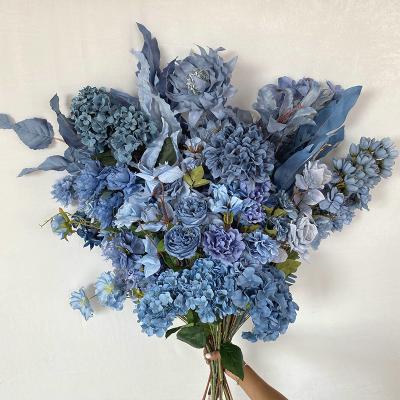 Artificial Fog Blue Series Wedding Flowers 32 Kinds Materials Hall Layout Simulation Flower Wedding Road Guide Flower Arrangement High Ceiling Silk Flower 