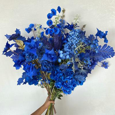 Artificial Royal Blue Series Wedding Flowers 21 Kinds Materials Hall Layout Simulation Flower Wedding Road Guide Flower Arrangement High Ceiling Silk Flower 