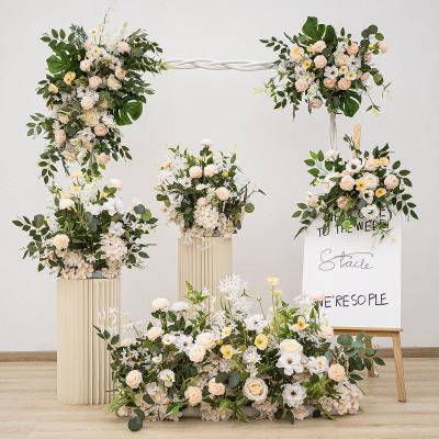 Artificial Champagne Wedding Welcome Set Six Flowers