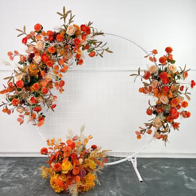 Artificial Green Orange Wedding Welcome Set Three Flowers